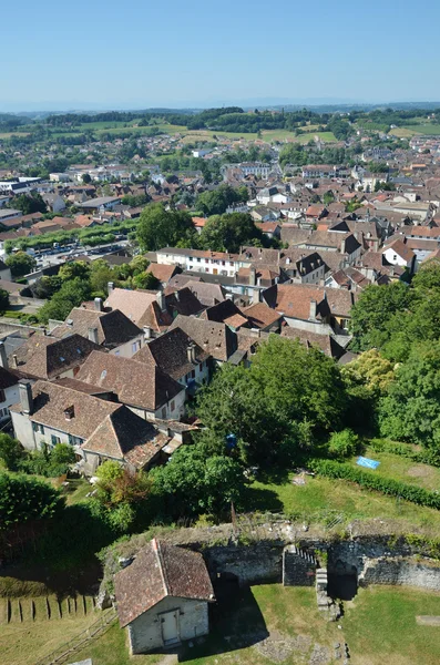 Oude Franse stad orthez van bovenaf — Stockfoto