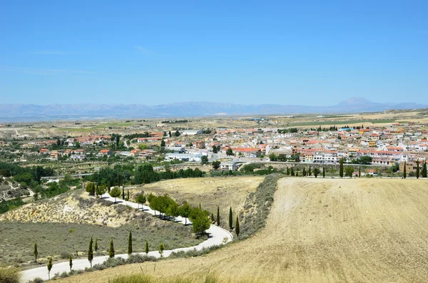 Granada's spring view with town Cullar — Stock Photo, Image