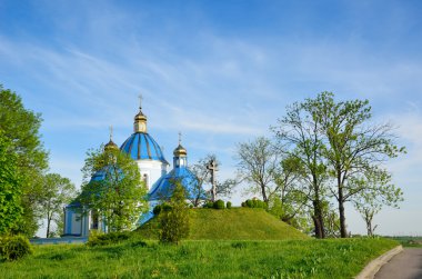Orthodox church on the hill, Ukraine clipart