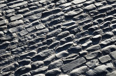 İspanyol antik yolun çakıllı kaldırım