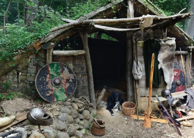 ormandaki Ortaçağ hut