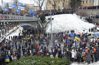 Евромайдан. Euromaidan. Kiev. Faces of Ukrainian people. 8.12.2013. Million of people together against Yanukovich and Azarov. Peaceful demonstration.