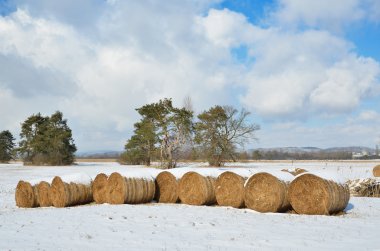saman balya alanıyla kış