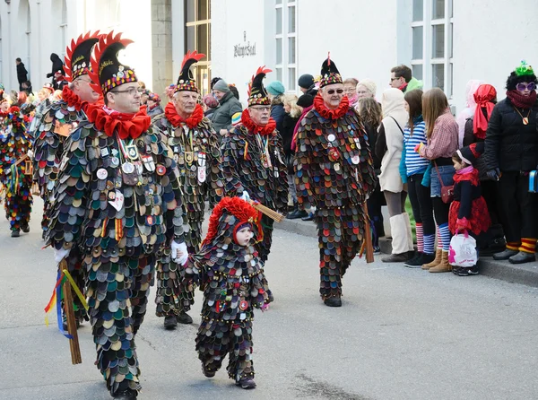 Procissão de rua no carnaval alemão Fastnacht — Fotografia de Stock