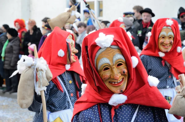 Maskers in the carnival Fastnacht — Stock Photo, Image