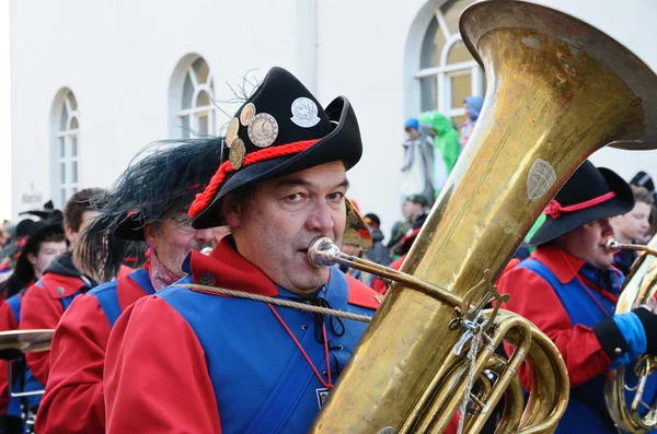 Orchesterumzug an der deutschen Fastnacht — Stockfoto