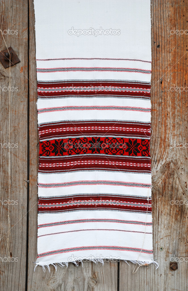 Ukrainian traditional towel embroidered