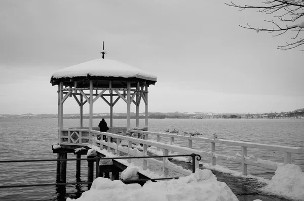 Chata u jezera bodensee — Stock fotografie