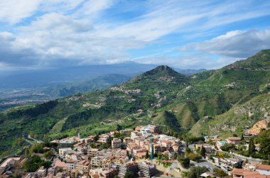 Antik şehir taormina Sicilyalı kenarı