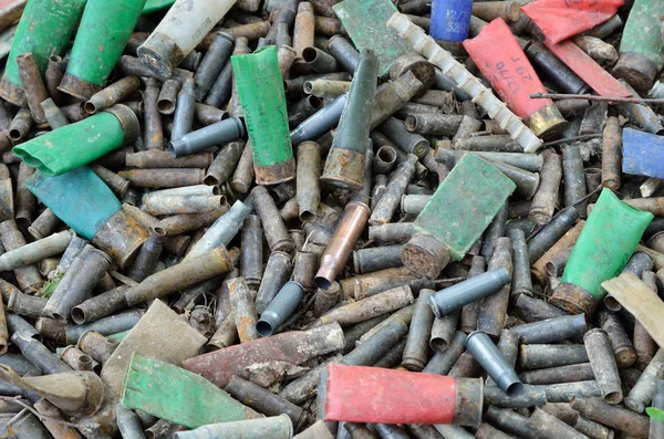 Military background of used shells — Stock Photo, Image