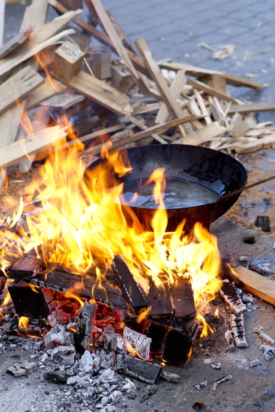 Pan and fire — Stock Photo, Image