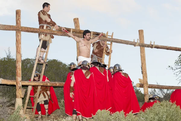 Representação da paixão de Cristo — Fotografia de Stock