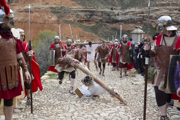 Representação da paixão de Cristo — Fotografia de Stock