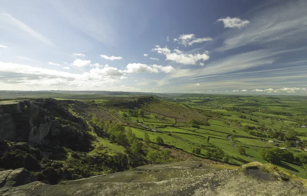 Weergave van het peak district van curbar rand — Stockfoto