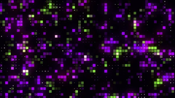 Αφηρημένο φωτεινό pixelated μοτίβο μωσαϊκό. Κίνηση. Αφηρημένο φόντο με τετράγωνα που ρέουν και αναβοσβήνει, αδιάλειπτη βρόχο. — Φωτογραφία Αρχείου