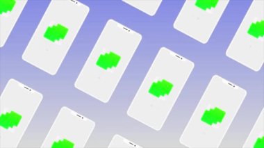 Yeni yazılım detaylarının tanıtıldığı soyut akıllı telefon ekranı. Hareket. Müzik ve video dosyaları için dizinler.
