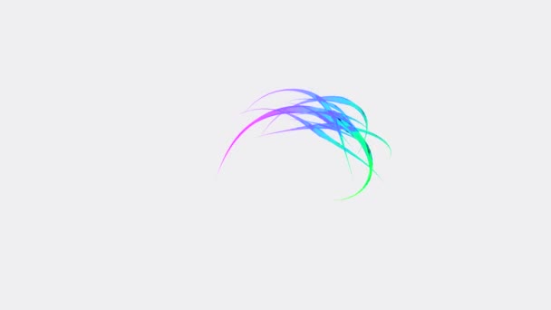Bunch of colorful lines moving on white background. Design. Multicolored wavy lines twist and move in space. Minimalistic lines move in lump and in space — Stock Video