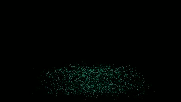 Testo di animazione motivazionale formato da minuscole particelle colorate volanti su uno sfondo nero. Progettazione. Mai arrendersi, andare su iscrizione di polvere scintillante. — Video Stock