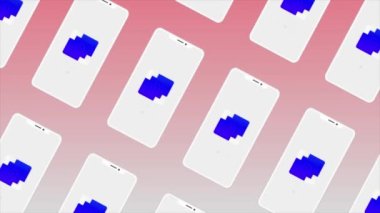 Yeni yazılım detaylarının tanıtıldığı soyut akıllı telefon ekranı. Hareket. Müzik ve video dosyaları için dizinler.