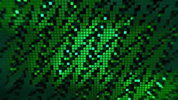 Old fashioned retro game background with blinking pixels. Motion. Effects of tetris, sega or dendy, wall of rows with shimmering small particles, seamless loop. — Stock Video