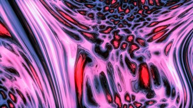 Üç boyutlu çok renkli sıvı hareket eder ve parıldar. Hareket. Kalın sıvı hareket eder ve renklerle parıldar. Renkli yanardöner ve benekli plazma sıvısı