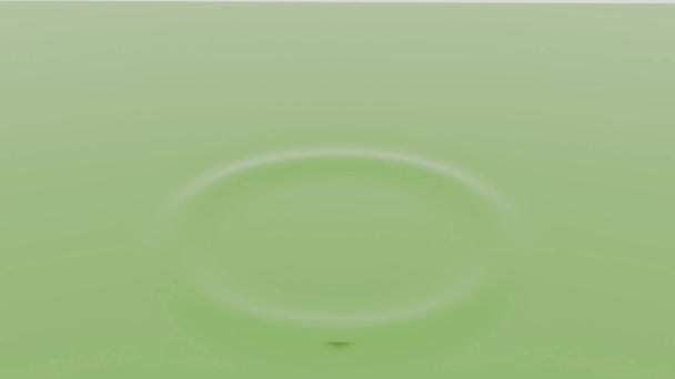 Bola verde salto abstrato na superfície líquida, loop sem costura. Desenho. Esfera colorida que salta com ondulações na superfície da água. — Vídeo de Stock