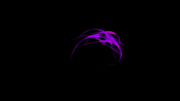 Abstracte dynamische beweging van kleurrijke gebogen lichtlijnen, naadloze lus. Ontwerp. Verschillende strepen die samen bewegen en draaien op een zwarte achtergrond. — Stockvideo