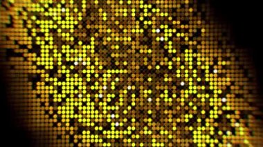 Disko LED ışıkları yanıp sönüyor ve pırıldıyor, kusursuz döngü. Hareket. Gece kulübü ışıklarının soyut aydınlatması, rastgele yanıp sönen parçacıklar..