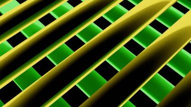 Hareket eden renkli çizgiler diğer üç boyutlu çizgilerle kesişiyor, teknik altyapıyla. Tasarım. Yatay metalik parlak çizgiler, pürüzsüz döngü.