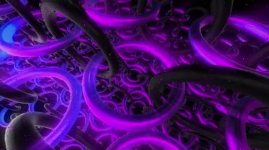 3D efektli parlak daireler. Tasarım. Tekno dijital hareketlerde parlak yuvarlak mücevherler, kusursuz döngü hareketini rahatlatıyor..