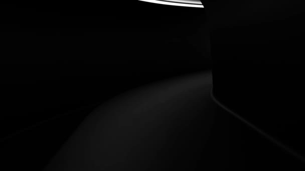 Abstraktní černobílý pohybující se podzemní vlak u stanice metra. Design. Koncept městské hromadné dopravy, monochromatický. — Stock video