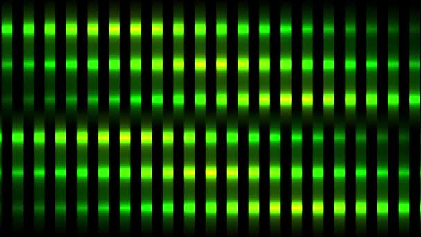 Stripes of green color motion background, seamless loop. Motion. Abstract vertical glowing lines divided into square shaped segments. — Stock Video