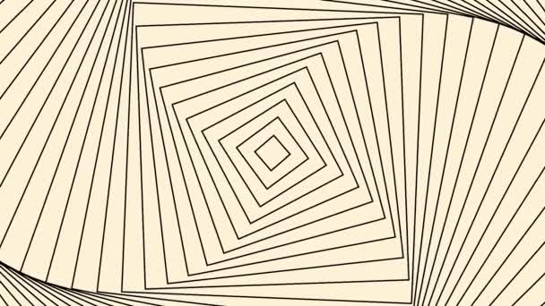Illusione ottica ipnotica astratta di quadrati rotanti, loop senza soluzione di continuità. Mozione. Rombi girevoli che creano l'effetto di un vortice colorato. — Video Stock