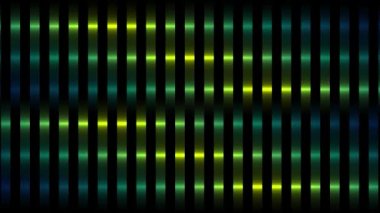 Yeşil renk hareketli arka plan çizgileri, kusursuz döngü. Hareket. Soyut dikey parlayan çizgiler kare biçiminde parçalara bölünmüş.