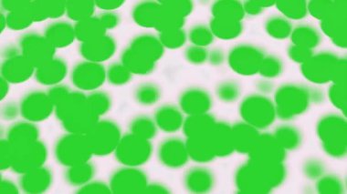 Renkli noktalar beyaz arkaplanda titreşir. Tasarım. Renkli noktalar dönen akıntıda titreşir. Beyaz arkaplandaki kabarcıklı noktalar