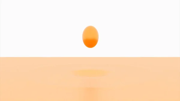 Stuiteren gekleurde bal op het wateroppervlak. Ontwerp. Looped animatie van stuiterende bal waardoor waterringen op het oppervlak. Stuiterende bal in het water — Stockfoto