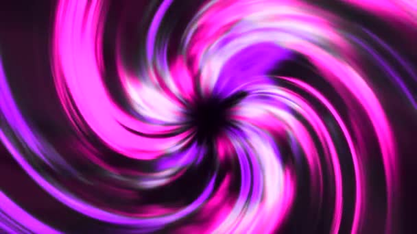 Siyah noktalı dönen renkli spiral. Hareket. Kozmik spiral, merkezinde siyah nokta olan renk gradyanı ile dönüyor. Dönen sarmal patlaması olan kara delik — Stok video