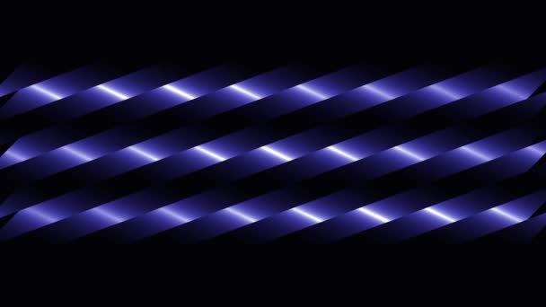 線が水平に移動します。動きだ。グラデーションのある色の線がプレキシス効果を生み出します。黒い背景にプレキシスの錯覚で流れに移動します — ストック動画