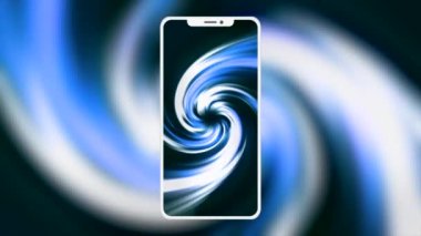 Telefon ekranında hipnotik animasyon. Hareket. Hipnotik spiral telefon ekran koruyucusunda. Sanal dünyaya telefonla daldırma