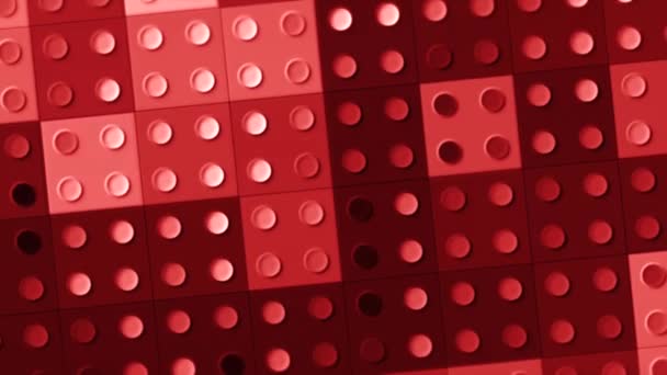 Bakgrund av lego torg. Rörelse. Bakgrund av rutor med prickar blinkar i olika färger. Lego rutor blixt med lutningar av färger — Stockvideo