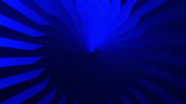 Abstrakt blå roterande blad, sömlös ögla. Rörelse. Visualisering av en spinnmekanism som ser ut som en turbin i flygplan. — Stockvideo