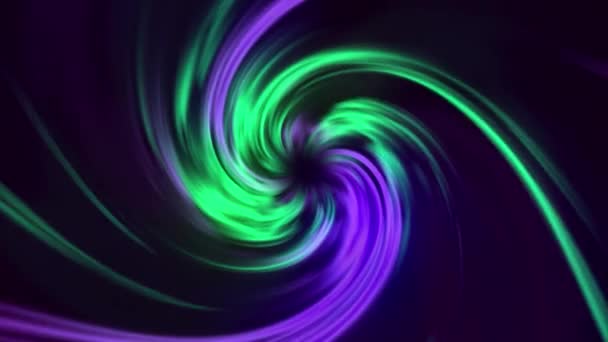 Spirale beweglichen Hintergrund mit lila und grünen Farbkombination, nahtlose Schleife. Bewegung. Verzweigte bunte Streifen ausbreiten. — Stockvideo