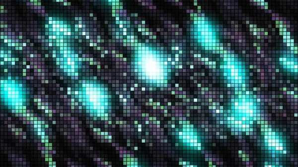 Фон с искрометными пикселями. Движение. Пиксельное изображение движущихся цветовых волн с ярким блеском. Яркий блеск на волнах в пиксельном формате — стоковое фото