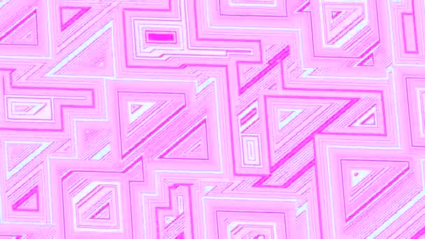 Rörligt geometriskt mönster med labyrint element. Design. Hypnotisk animation med mönster i stil med labyrint. Mönster med fyrkantiga linjer och labyrintväv — Stockvideo