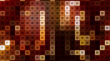 Parlak kareli retrotetris. Hareket. Elektronik alanda hareket eden neon kareli bir arka plan. Hareket eden yılan kareleri ile geçmişe dönük bilgisayar oyunu