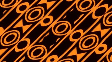 Akan daireler ve halkalarla renklendirilmiş desen. Tasarım. Koyu arkaplanda çizgiler ve halkalar akan güzel desenler. Çizgiler ve dairelerle çizilmiş çizgi film deseni