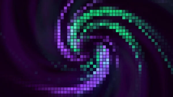 Imagen retro de espiral colorida giratoria. Moción. Hermosa espiral móvil de píxeles. Imagen de píxel de espiral cósmica colorida. Pixel imagen retro de la galaxia — Foto de Stock