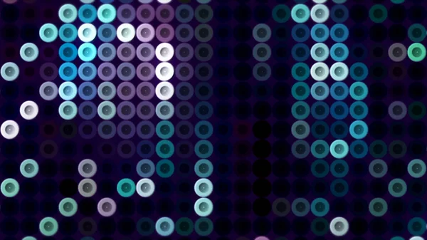 Färgglada prickar rör sig i mosaik i datorutrymmet. Rörelse. Vacker mosaik bakgrund av glödande prickar rör sig i retrostil. Datorspel animation med neon retro prickar — Stockfoto