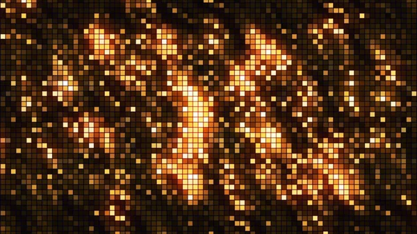Arany irizáló háttér pixelekkel. Indítvány. Stílusos háttér ragyogó csillogó arany hullámok. Fényes háttér divat show arany hullámok pixelek — Stock Fotó