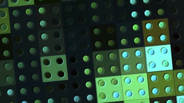 Abstracte domino tegels roterende achtergrond. Beweging. Knipperen vierkanten met vier cirkels op elke tegel waardoor spinning oppervlak. — Stockvideo